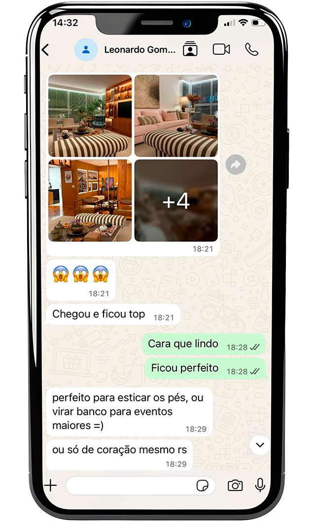 Feedback real de cliente da Acervo Raízes no WhatsApp